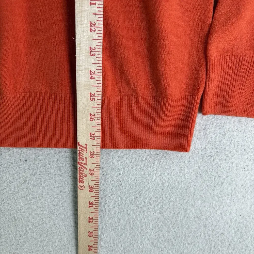Vintage Polo Ralph Lauren Pullover Sweater Mens Large Orange V Neck Wool